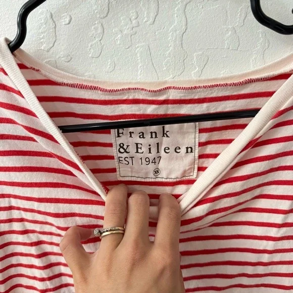 Frank & Eileen XS JOSEPHINE Red French Stripe Heritage Jersey Shirt - Picture 3 of 5